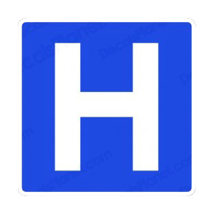 Hopital sign listed in road signs decals.