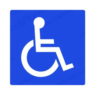 Handicap sign listed in road signs decals.