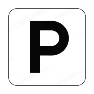Parking sign listed in other signs decals.