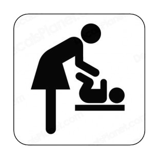 Baby changing area sign listed in other signs decals.