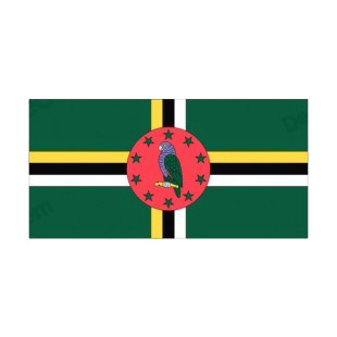 Dominica flag listed in flags decals.