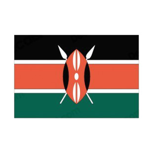 Kenya flag listed in flags decals.