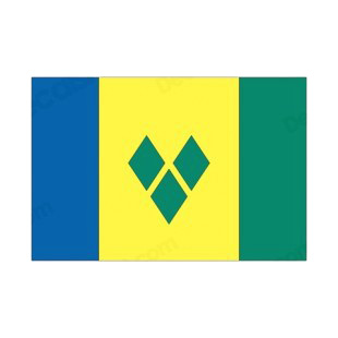 Saint Vincent and the Grenadines flag listed in flags decals.