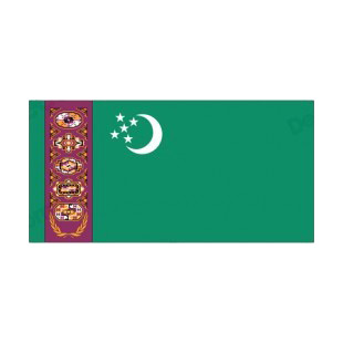 Republic of Turkmenistan flag listed in flags decals.
