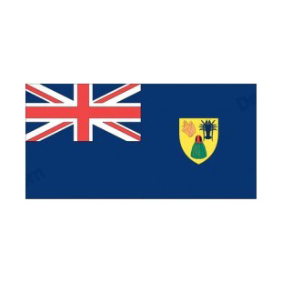 Turks and Caicos Islands flag listed in flags decals.