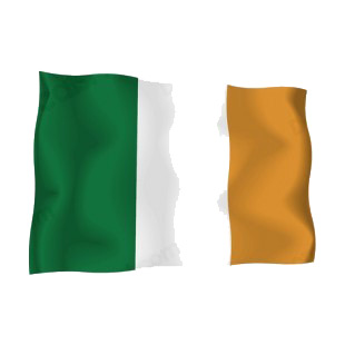 Ireland waving flag listed in flags decals.