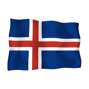 Iceland waving flag listed in flags decals.