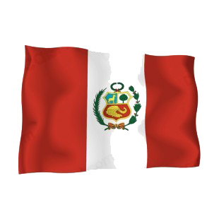 Peru waving flag listed in flags decals.
