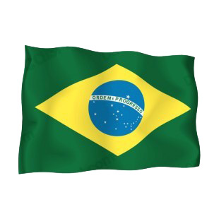 Brazil waving flag listed in flags decals.