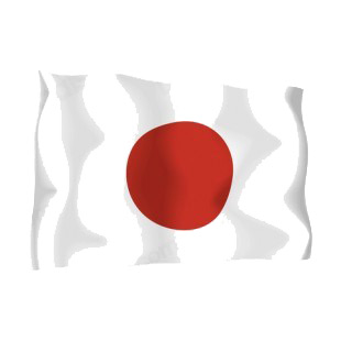 Japon waving flag listed in flags decals.
