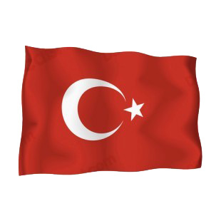 Turkey waving flag listed in flags decals.
