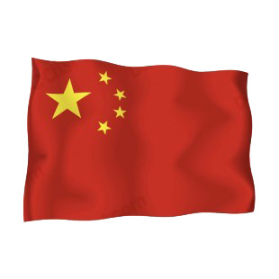 China waving flag listed in flags decals.