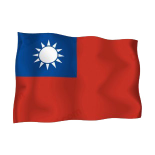 Taiwan waving flag listed in flags decals.