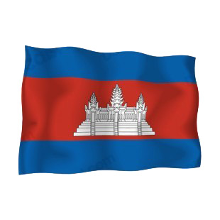 Cambodia waving flag listed in flags decals.