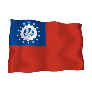 Burma waving flag listed in flags decals.
