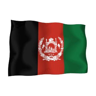 Afghanistan waving flag listed in flags decals.