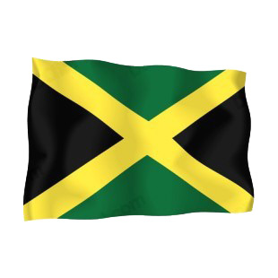 Jamaica waving flag listed in flags decals.