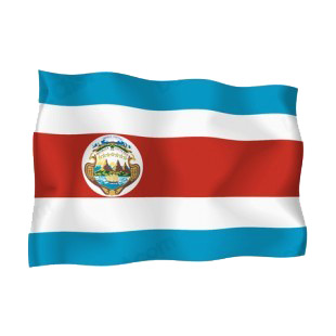 Costa Rica waving flag listed in flags decals.
