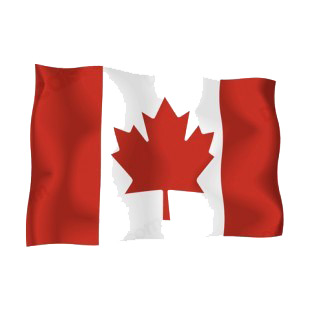 Canada waving flag listed in flags decals.