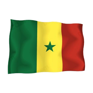 Senegal waving flag listed in flags decals.