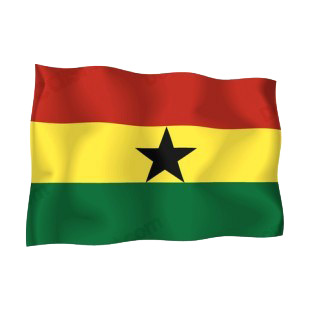 Ghana waving flag listed in flags decals.