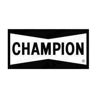 Champion logo listed in famous logos decals.