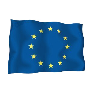 European Union waving flag listed in flags decals.