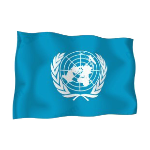 United Nations waving flag listed in flags decals.