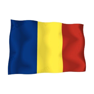 Romania waving flag listed in flags decals.