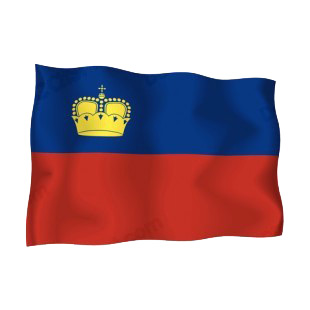 Liechtenstein waving flag listed in flags decals.