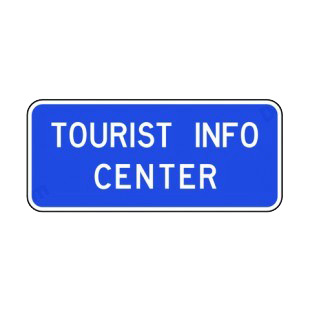 Tourist info center sign listed in road signs decals.