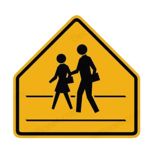 School zone crossing sign listed in road signs decals.