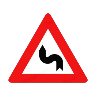 Left reverse turn warning sign  listed in road signs decals.