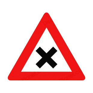 Intersection warning sign listed in road signs decals.