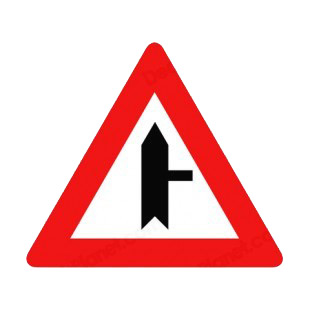 Right 3 way intersection warning sign listed in road signs decals.