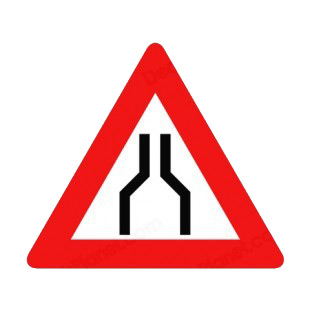 Both lane road merge warning sign listed in road signs decals.