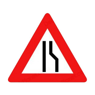 Right lane ending road merge warning sign listed in road signs decals.