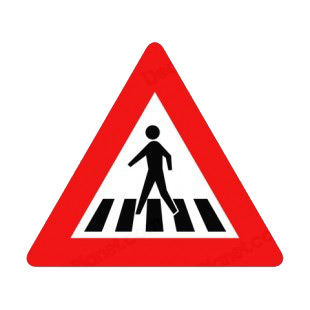 Pedestrian crossing warning sign  listed in road signs decals.