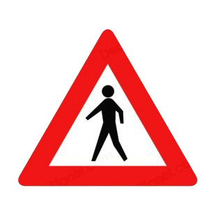 Pedestrians warning sign listed in road signs decals.