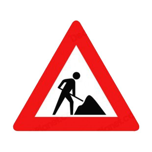 Construction warning sign listed in road signs decals.