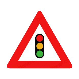 Traffic light ahead warning sign  listed in road signs decals.