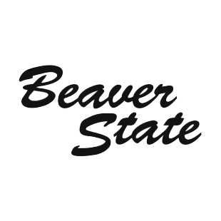 Beaver state Oregon state listed in states decals.