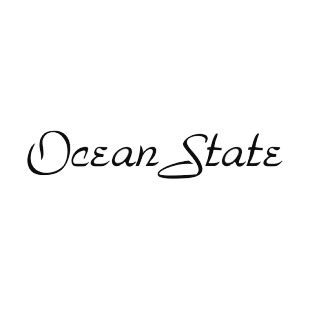 Ocean state Rhode Island state listed in states decals.