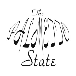 The palmetto state South Carolina state listed in states decals.