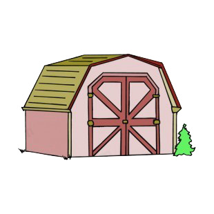 Pink and brown shed listed in agriculture decals.