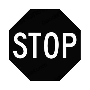 Stop sign listed in road signs decals.