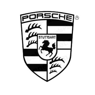 Porsche Stuttgart logo listed in famous logos decals.