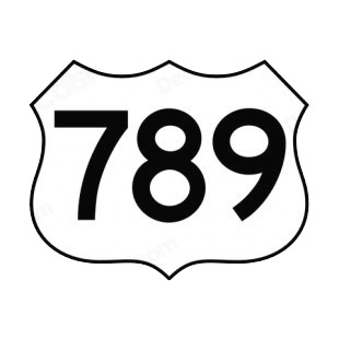 Route 789 sign listed in road signs decals.