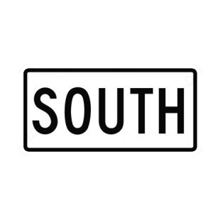 South sign listed in road signs decals.