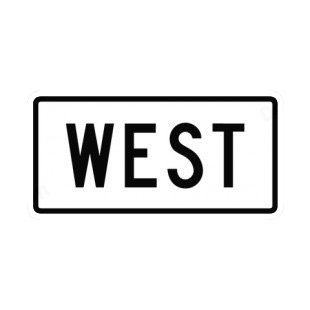 West sign listed in road signs decals.